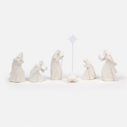 Beautiful Porcelain Nativity Set, Large, St/7, Gift Box