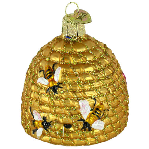 Woven Beehive Basket Ornament for Christmas Tree, Set of 3 