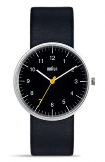 Braun BN-21BK Mens Analog Black Dial w. Black Leather Band Watch