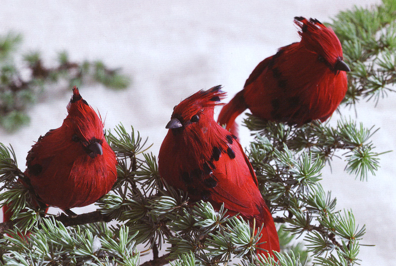 Christmas Tree Clip-On Cardinal Ornaments (Set of 18 