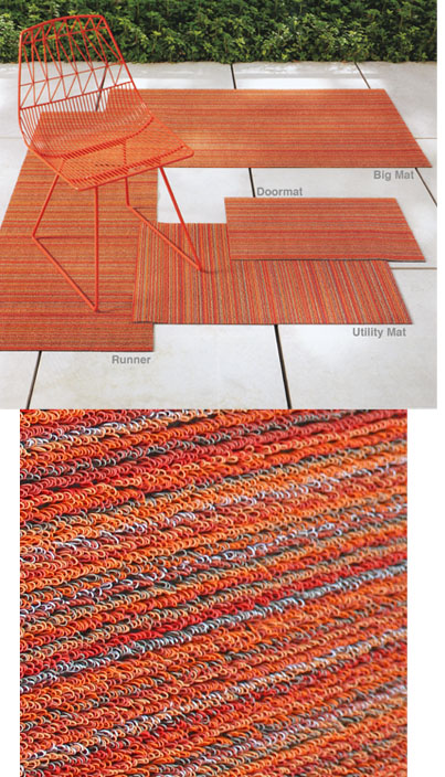 Chilewich Shag Skinny Stripe Indoor Outdoor Doormat Nova68 Com