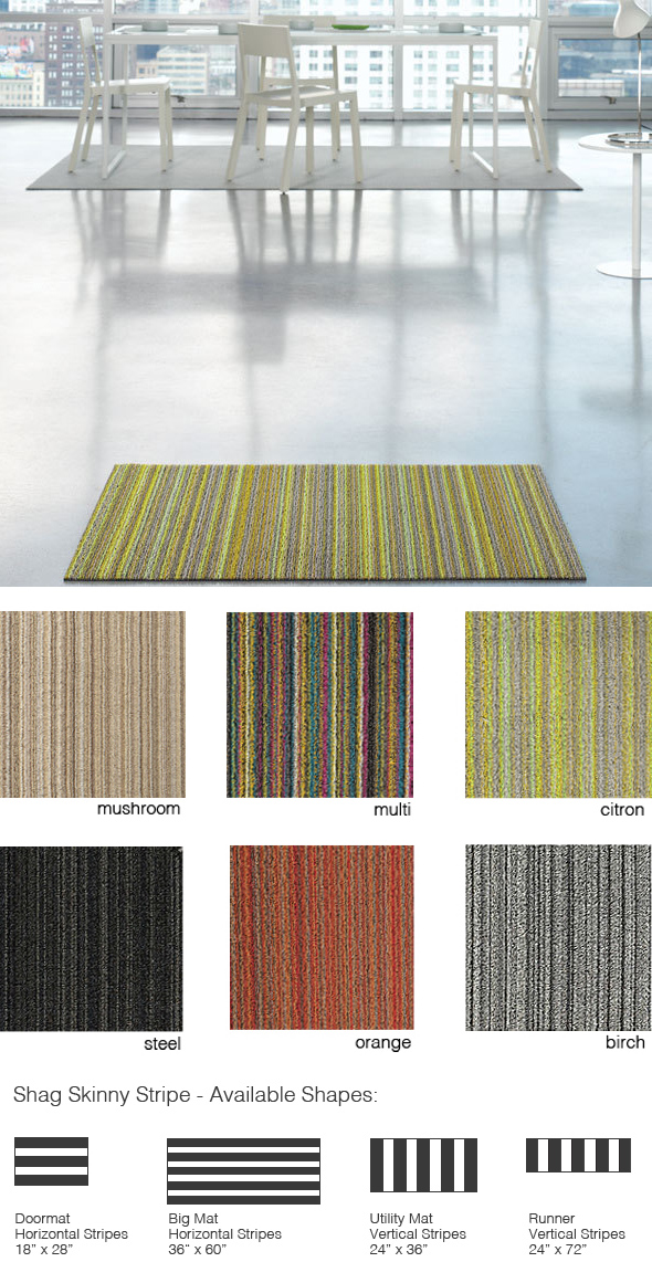 Chilewich: Shag Skinny Stripe Indoor/Outdoor Utility Mat