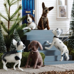 5 x Doggie Dog Breed Christmas Tree Ornaments