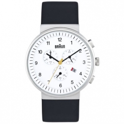 Braun BN-035 WHBKG Chrono White Dial Black Leather