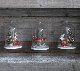 Classic Glass Christmas Dome Ornaments