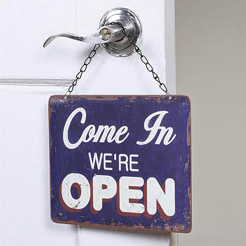 vintage open and closed signs