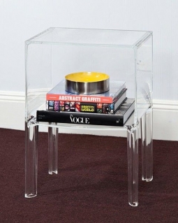 1-Shelf Clear Acrylic Lucite Bedside Table