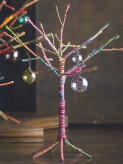 Colorful Yarn Christmas Trees - Small Christmas Tree