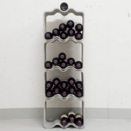 Modern Concrete Modular 10-Bottle Wine Rack in Cement - Grey