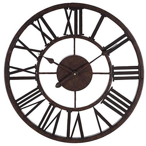 roman numeral wall clock black