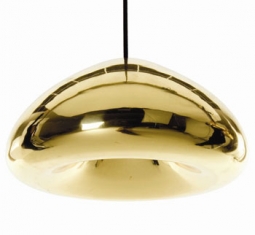 VOID Modern Reflective Brass Pendant Light Fixture w. Cloud Gate Shape