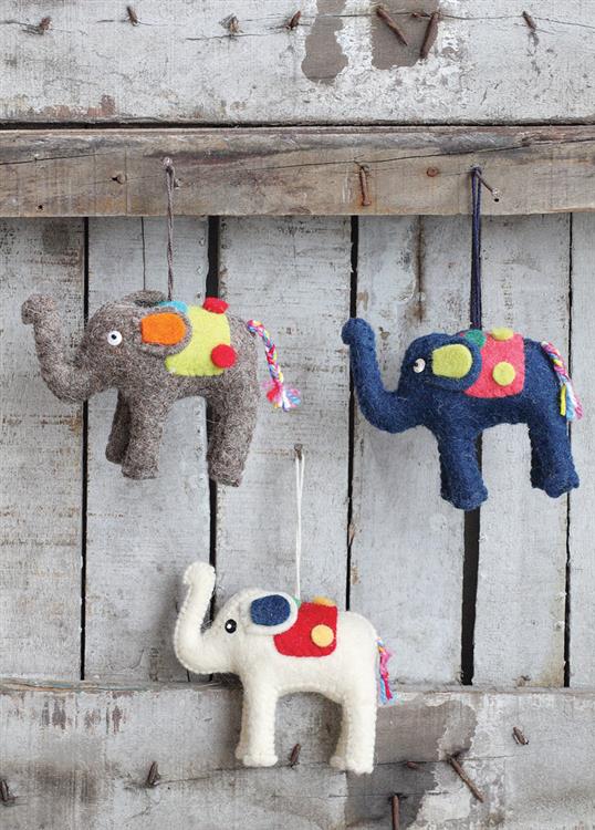 Elephant Tree Ornaments Felt Christmas Decor