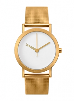 Ross McBride: Extra Normal Watch - Gold Steel Mesh Band