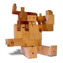 Giant Extra large Wooden Cubebot Robot w /Logo