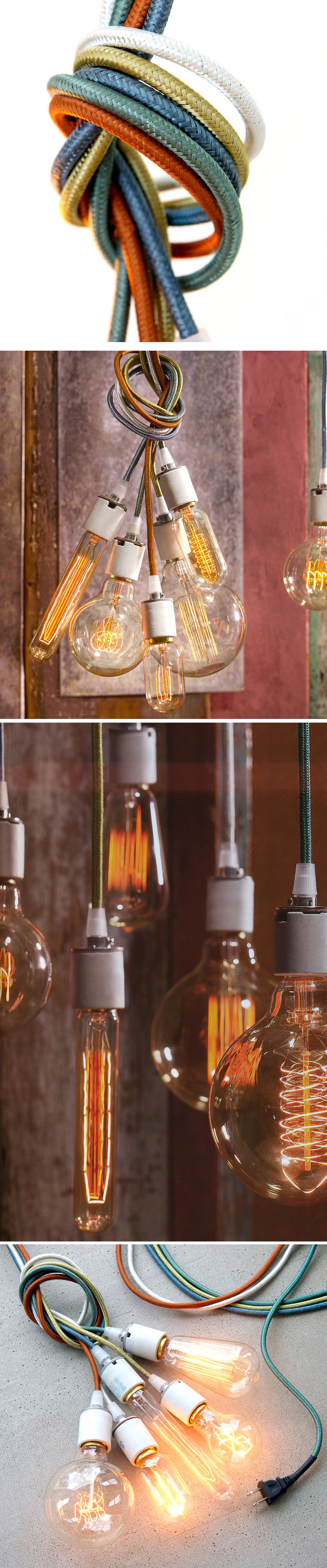 Fabric Covered Electrical Cord Swag Pendant Lamp with Plug