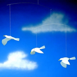 Nursery Ceiling Mobiles: Flensted 3 Soaring Seagulls Mobile, White