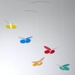 Flensted Butterflies 5-Pc Colorful Arts/Craft Butterfly Mobile