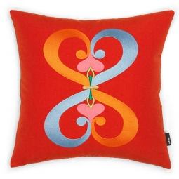 Alexander Girard Embroidered Pillow with Double Heart by Vitra