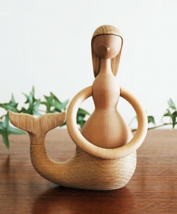 Hans Bolling Danish Wood Mermaid Figurine by ArchitectMade