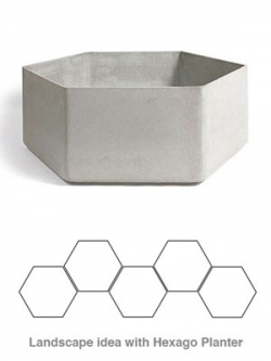 Hexago Mid Century Modern Concrete Hegaxo-Shape Outdoor Planter