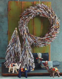 Repurposed Paper Tube Wreath - Holiday Decor