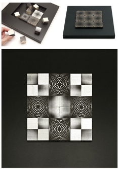 Naef Imago Geometric Op Art Wooden Puzzle