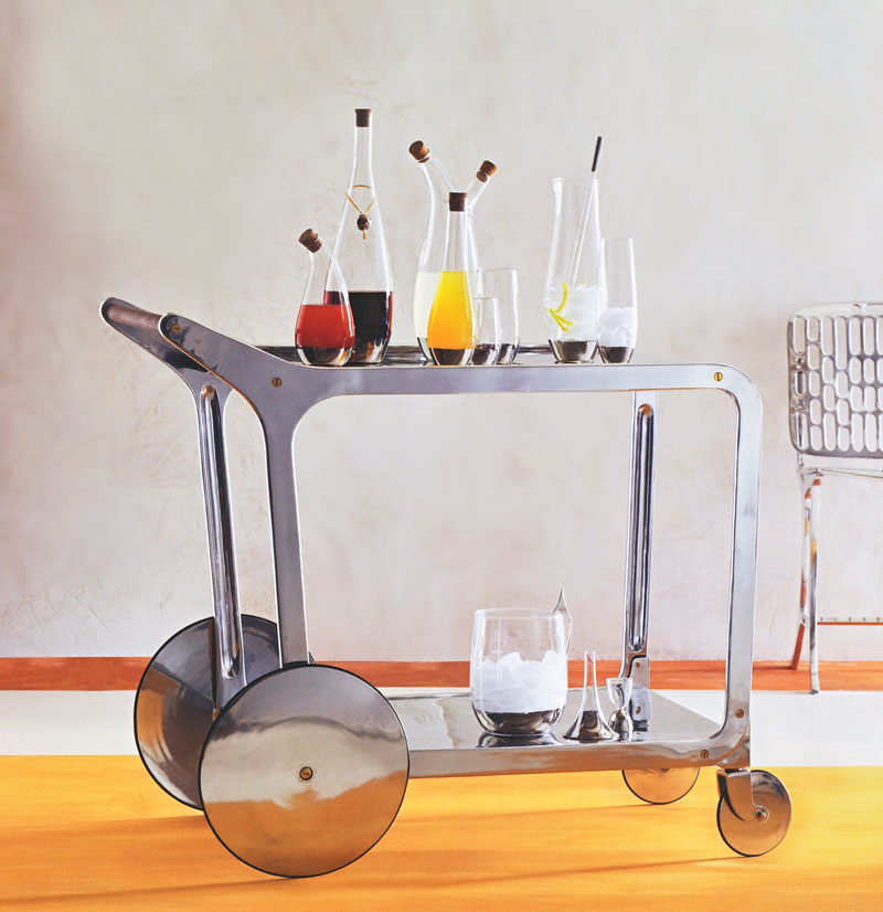 CIRCA Streamlined MidCentury Modern Design Bar Cart