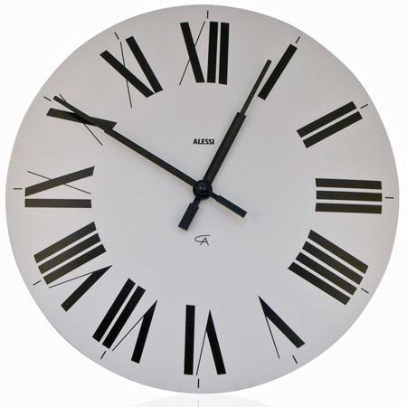 Alessi Clic Firenze 14 25 Wall Clock With Roman Numerals White Alessi Clic Firenze 14 25 Wall Clock With Roman Numerals White