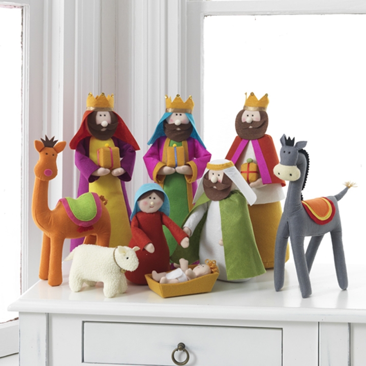 Colorful Fabric Nativity Scene in Cloth