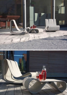 Willy Guhl Loop Table Modern Concrete Outdoor Garden Table
