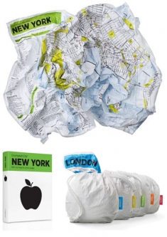 Map of New York City: New York Crumpled City Travel Map