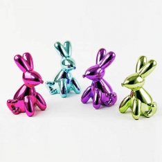 Modern Bunny Balloon Animal Decor Tabletop Sculptures Set/4