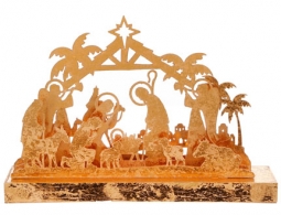 Modern Nativity Scene with Light