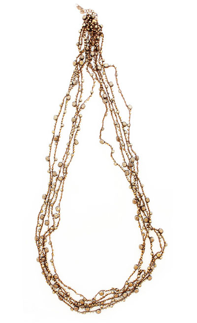 Modern Women's Jewelry: Aurora Knotted Bead Necklace Gold: NOVA68.com