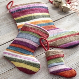 Unique Multi-Color Striped Modern Christmas Stockings