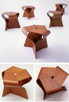 Tendo Japanese Furniture: Yamanaka Group Mushroom Stool