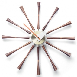 VITRA 21501103: Vitra Spindle Wall Clock in Walnut by George Nelson