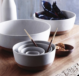 Origins Deluxe Stoneware Nesting Serving Bowl Set