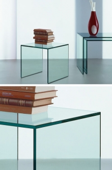 Trio Modern Glass Nesting Tables by Tonelli