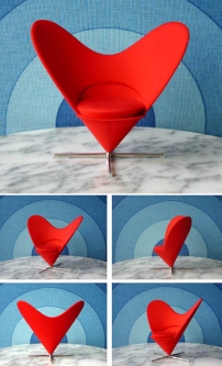 Vitra Miniature: Verner Panton Heart Chair Red
