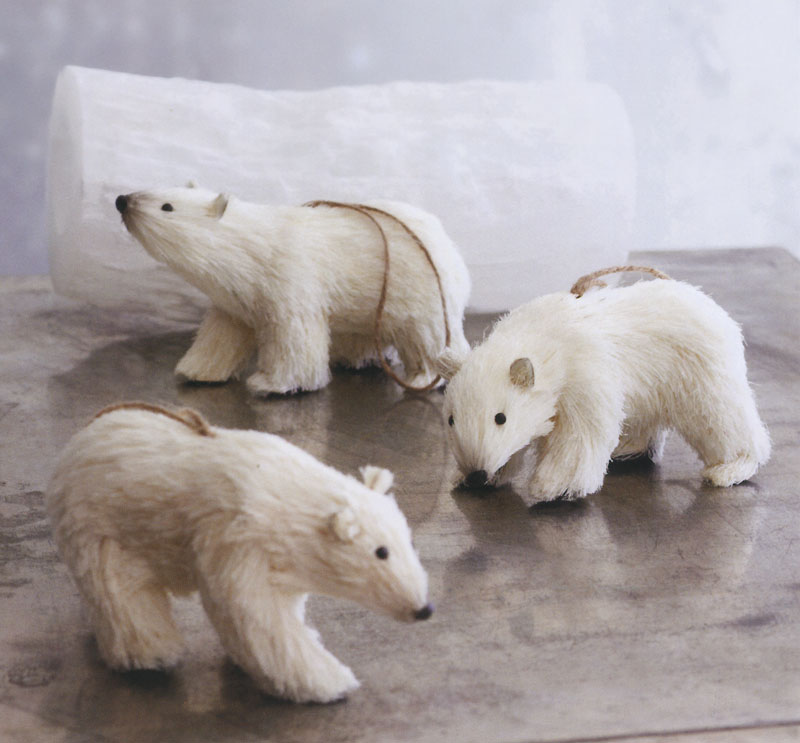 Decorative Polar Ice Bears Christmas Ornaments Set of 3: NOVA68.com