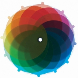 Tat Tat Op Art: Prismatic Color Wheel Window Disc, Round