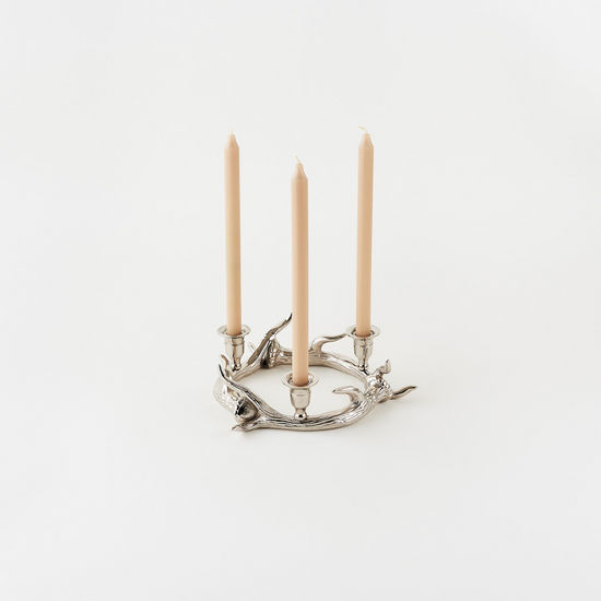 Silver Metal Antler Candelabra Candle Holder Antler Wreath