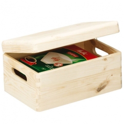 Small Wood Storage Box with Lid for Storing Small Items