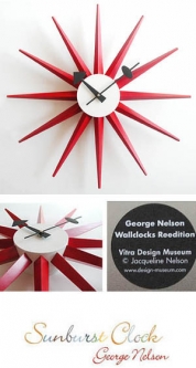George Nelson Sunburst Clock - Red - Vitra Wall Clocks