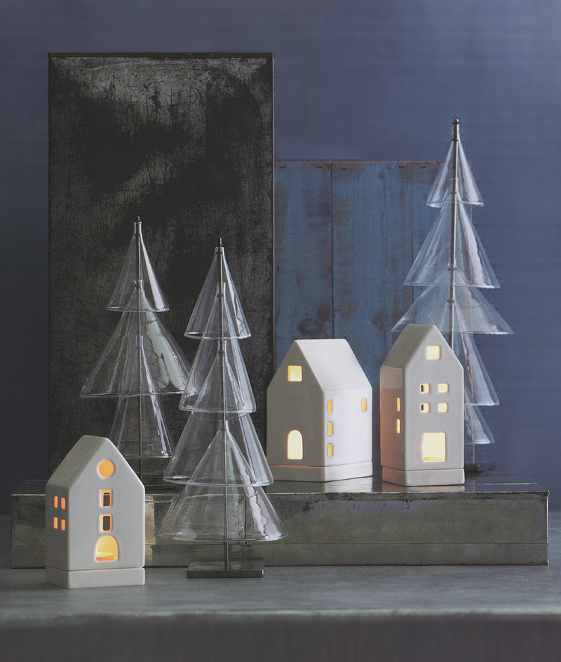 Tea Light Candle Houses Votives Christmas Gift Decoration Set of 3