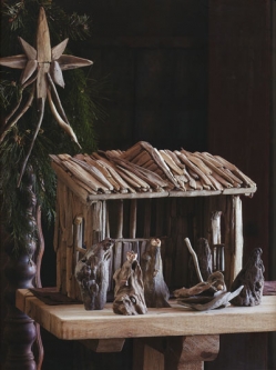 Classic Wooden Manger Nativity Set Christmas Decor