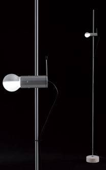 Tito Agnoli: Oluce 387 Minimal Modern Floor Lamp with Travertine Base