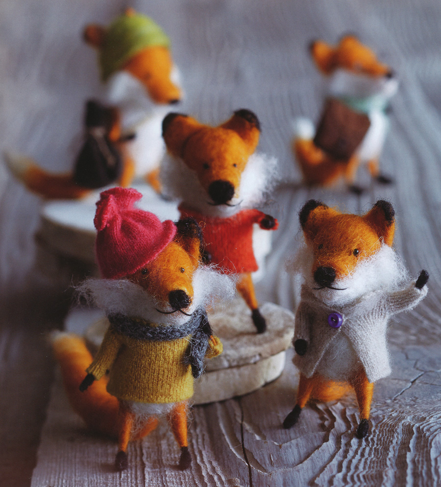 Foxy Friends Party Christmas Tree Ornaments Set of 5 