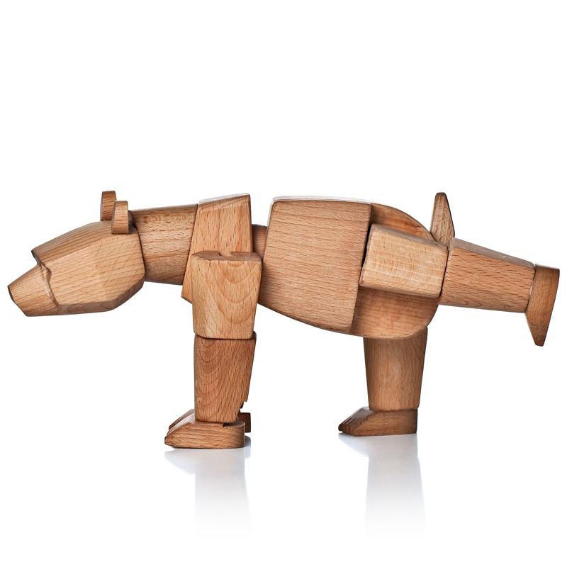 URSA THE BEAR NEW AREAWARE WOODEN ANIMALS DECOR MOVABLE LIMBS BEECH WOOD TOY 